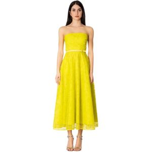 Max Mara Studio, Dames, Jurken, Geel, Maat: 2XS Poliester,