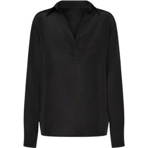 Max Mara, Dames, Blouses & Shirts, Zwart, Maat: S Zijde,