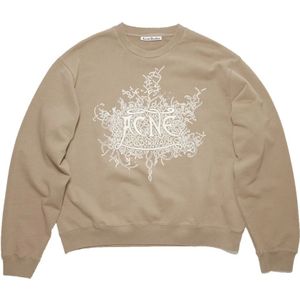 Acne Studios, unisex, Sweatshirts & Hoodies, Beige, Maat: M Katoen,