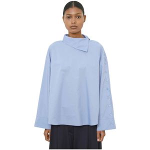 MeiMeiJ, Dames, Blouses & Shirts, Blauw, Maat: XS