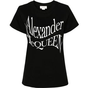 Alexander McQueen, Dames, Tops, Zwart, Maat: XS Katoen,