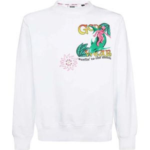 Gcds, Heren, Sweatshirts & Hoodies, Wit, Maat: M Katoen,