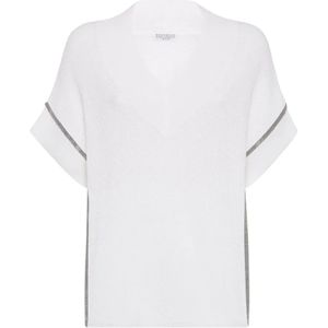 Brunello Cucinelli, Dames, Truien, Wit, Maat: S