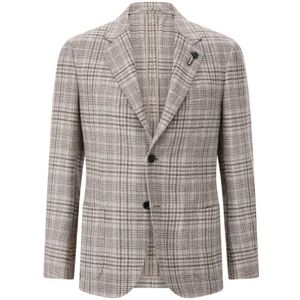 Lardini, Heren, Jassen, Beige, Maat: 3XL Wol,