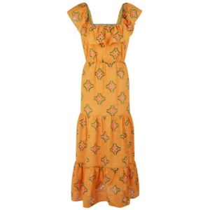 NAF Naf, Dames, Jurken, Oranje, Maat: XS Katoen,