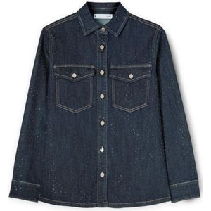 Motivi, Dames, Blouses & Shirts, Blauw, Maat: XS Denim,