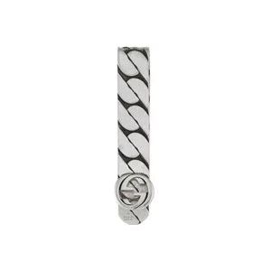 Gucci Ybf678646001 - Argento 925 - Geldclip van sterling zilver met Interlocking G-details , Gray , Dames , Maat: ONE Size