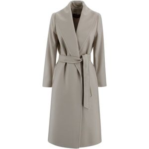 Max Mara Studio, Dames, Mantels, Beige, Maat: 2XS Wol,