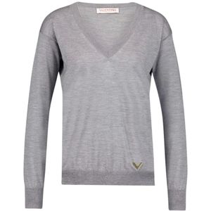 Valentino Garavani, Dames, Truien, Grijs, Maat: S Zijde,