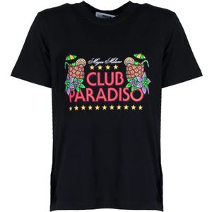 Msgm, Dames, Tops, Zwart, Maat: S Katoen,