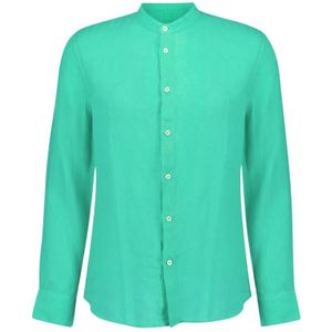 120% Lino, Heren, Overhemden, Groen, Maat: XL Linnen,