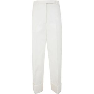 Thom Browne, Dames, Broeken, Wit, Maat: XS Katoen,