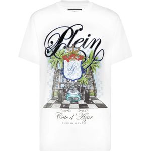 Philipp Plein, Heren, Tops, Wit, Maat: S Katoen,