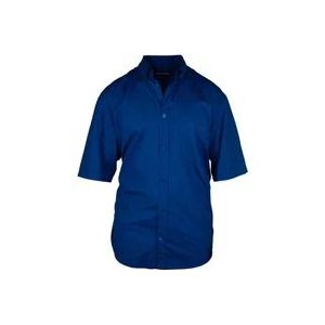 Balenciaga Elektrisch Blauw Katoenen Shirt met Logo , Blue , Heren , Maat: L