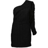 IRO - Cocktailjurk - Zwart - Recht Model - Pofmouwen - One-shoulder
