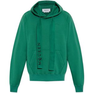 Alexander McQueen, Heren, Sweatshirts & Hoodies, Groen, Maat: S Katoen,