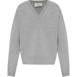 Ami Paris, Heren, Truien, Grijs, Maat: 2XS Wol,