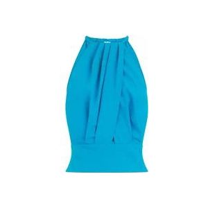 Pinko Blauwe Top met Rits , Blue , Dames , Maat: L