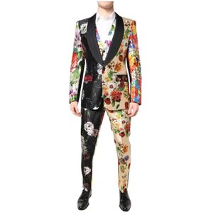 Dolce & Gabbana, Heren, Pakken, Veelkleurig, Maat: M Zijde,