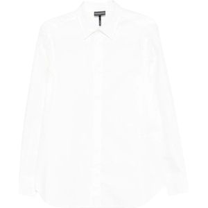 Emporio Armani, Heren, Overhemden, Wit, Maat: S Katoen,