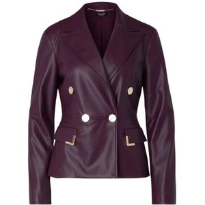 Liu Jo - Blazer Jas - Donker Aubergine - Imitatieleer