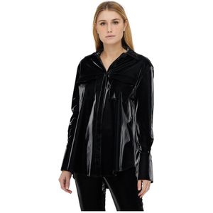 Federica Tosi, Dames, Overhemden, Zwart, Maat: XS Vinyl,