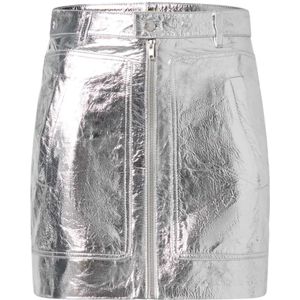 Zadig & Voltaire, Dames, Rokken, Grijs, Maat: XS Leer,