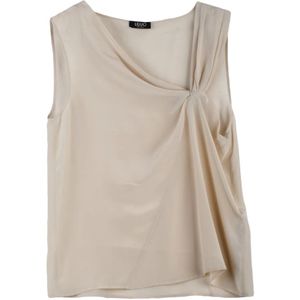 Liu Jo, Dames, Tops, Beige, Maat: 2XS Zijde,