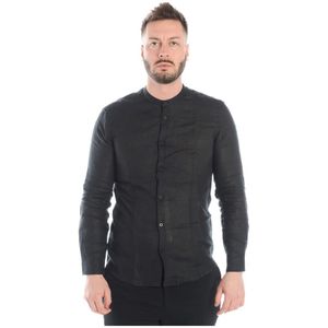 Daniele Alessandrini, Heren, Overhemden, Zwart, Maat: L Linnen,
