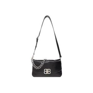 Balenciaga ‘BB Soft Medium Flap’ schoudertas , Black , Dames , Maat: ONE Size