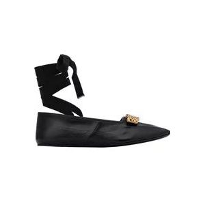 Gucci Klassieke Zwarte Leren Ballerina`s , Black , Dames , Maat: 36 EU