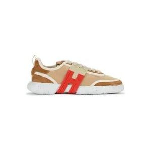Hogan Canvas Sneaker -3R in Bruin en Rood , Multicolor , Dames , Maat: 38 EU