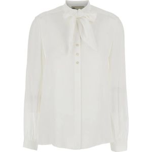 Tory Burch, Dames, Blouses & Shirts, Wit, Maat: 2XS Viscose,