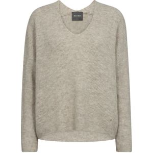 MOS Mosh, Dames, Truien, Grijs, Maat: XL Wol,