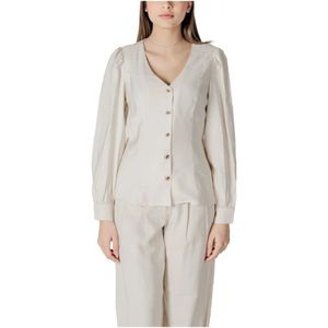 Vila, Dames, Blouses & Shirts, Wit, Maat: M Viscose,