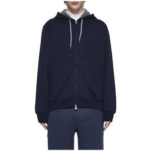 Brunello Cucinelli, Heren, Sweatshirts & Hoodies, Blauw, Maat: M