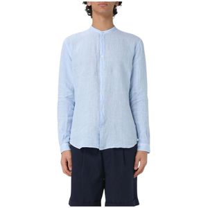 Brooksfield - Overhemden - Blauw - 100% Linnen