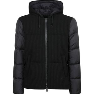 Herno, Heren, Jassen, Zwart, Maat: L Wol,