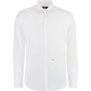 Dsquared2, Heren, Overhemden, Wit, Maat: XS Katoen,