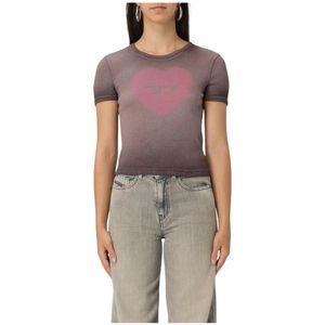 Diesel - T-Ele - Blousetop - Bruin - Katoen/Elastaan