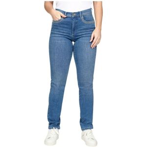 2-Biz, Dames, Jeans, Blauw, Maat: S Katoen,