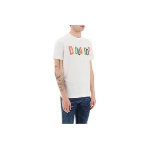 Dsquared2 Logo Print Cool Fit T-Shirt , White , Heren , Maat: L