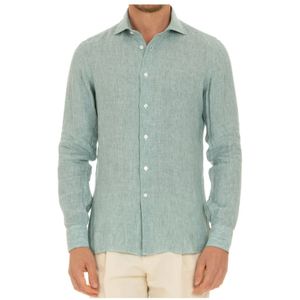 Borriello Napoli, Heren, Overhemden, Groen, Maat: 3XL Linnen,