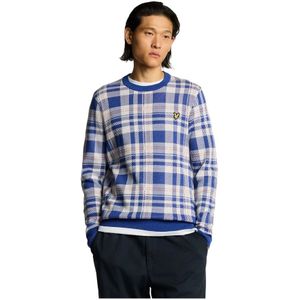 Lyle & Scott - Tartan - Ronde Hals Trui - Blauw