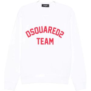 Dsquared2, Heren, Sweatshirts & Hoodies, Wit, Maat: S