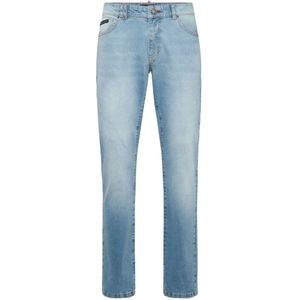 Philipp Plein, Heren, Jeans, Blauw, Maat: W30 Katoen,