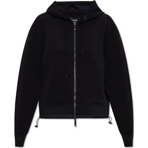 Emporio Armani, Dames, Sweatshirts & Hoodies, Zwart, Maat: 2XS