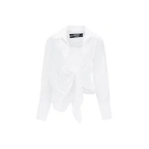 Jacquemus Klassieke Witte Button-Up Overhemd , White , Dames , Maat: 2XS