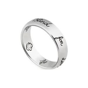 Gucci 925 sterling zilver - Blind for love ring in glanzend verouderd sterling zilver , Gray , Dames , Maat: 52 MM