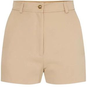 Elisabetta Franchi, Dames, Korte broeken, Geel, Maat: XS Gabardine,